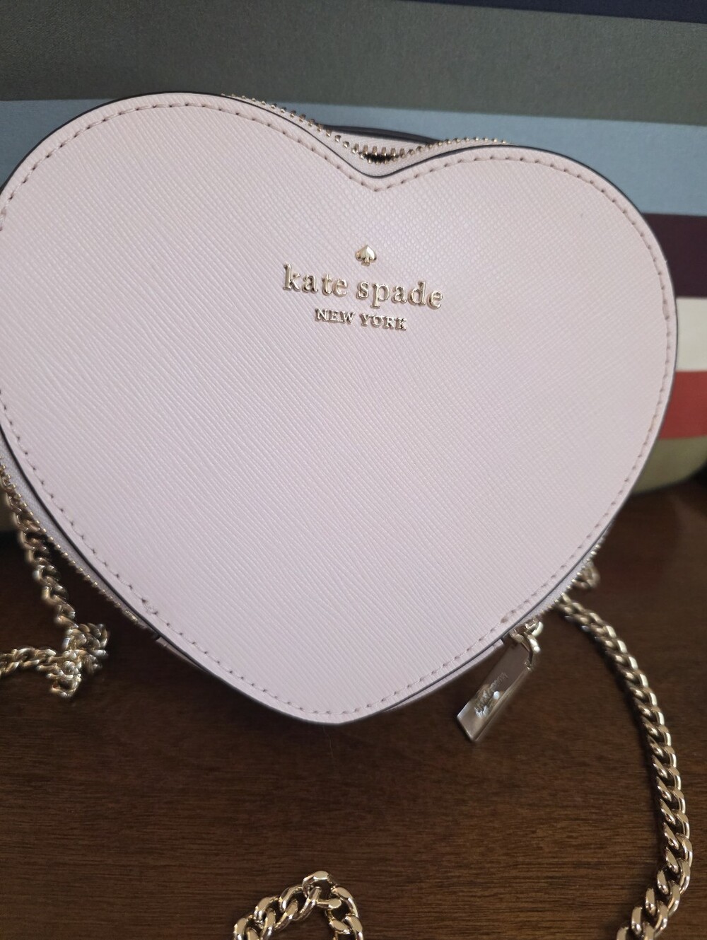 kate spade Light Pink Heart Crossbody with Gold Chain